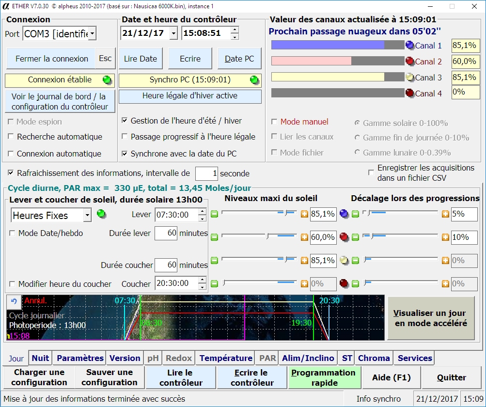 copie ecran logiciel ether alpheus